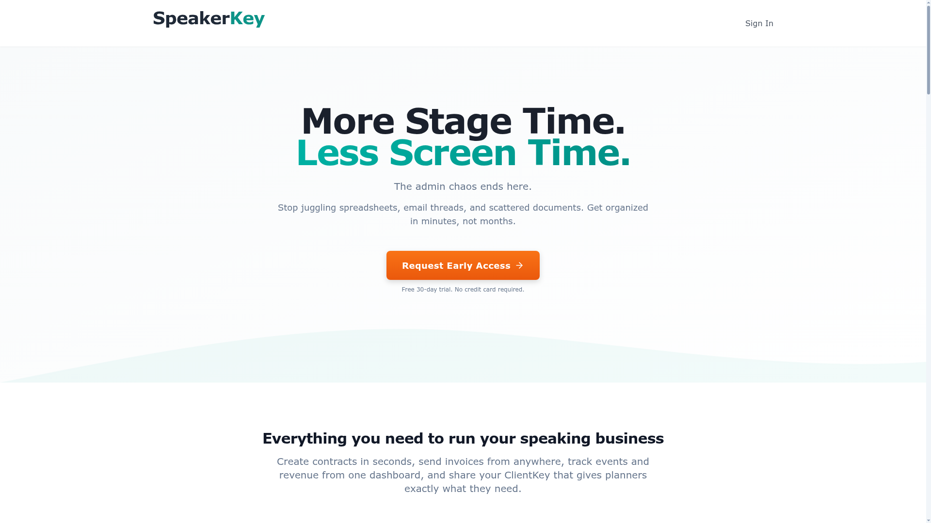 Screenshot of speakerkey.com
